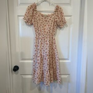 MONTEAU Floral Scalloped Tiered Dress